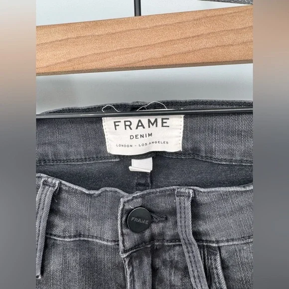 FRAME Le Skinny De Jeanne Distressed Gray Jeans - Picture 2 of 9